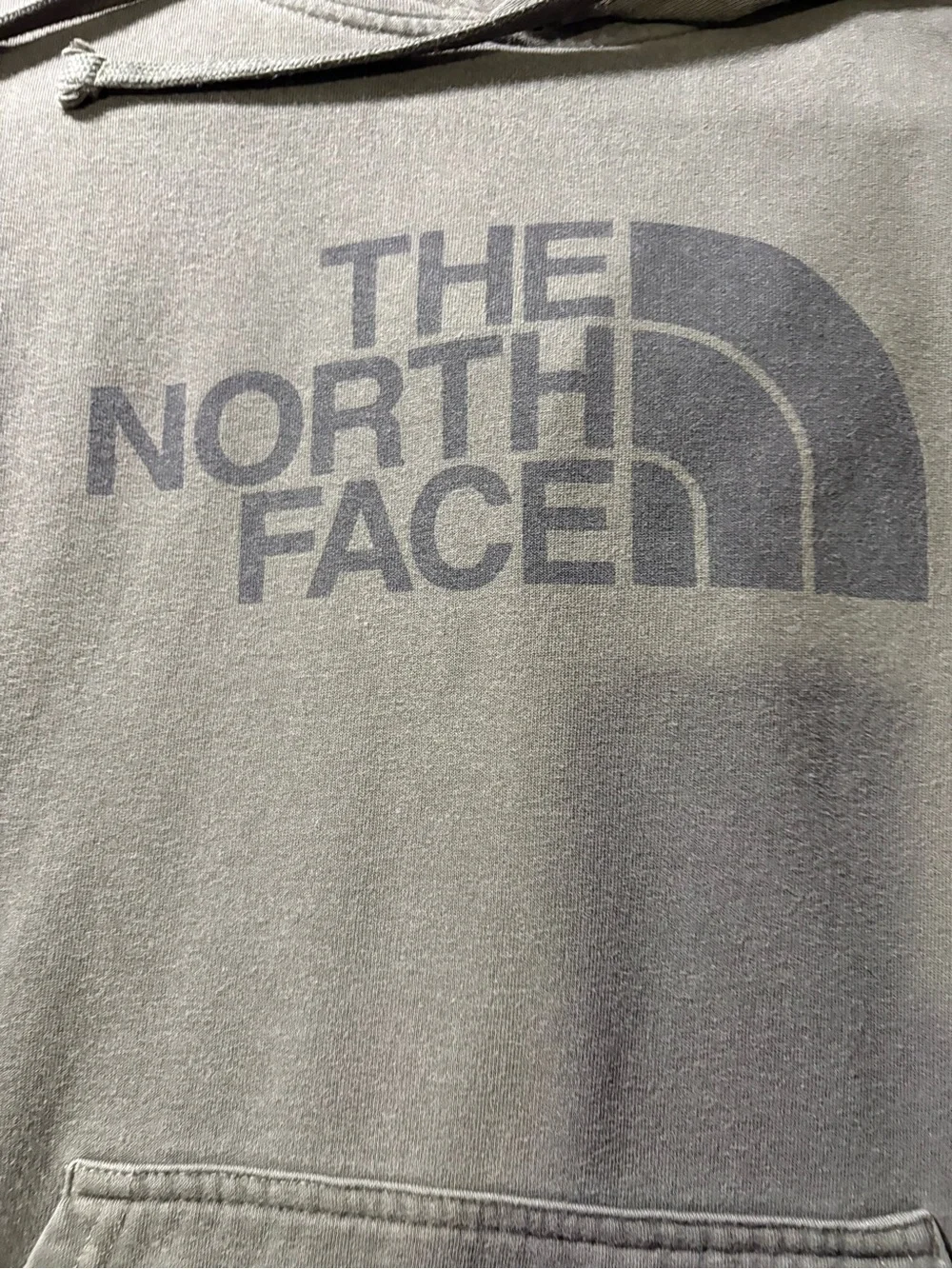 The North Face Men's Olive Crewneck Hoodie with Logo
